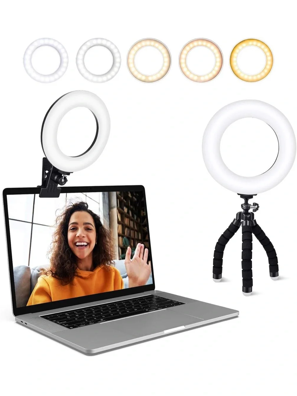 LED Ring Light Tripod Clip USB Selfie TikTok Makeup Video Photography 6.3”